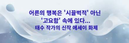 어른의 행복은 '시끌벅적' 아닌 '고요함' 속에 있다... 태수 작가의 신작 에세이 화제