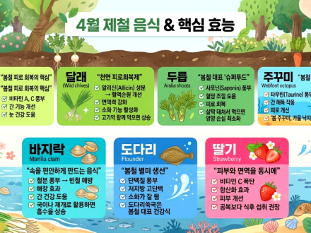 “4월 보약은 식탁 위에 있다”... 연령대별 맞춤형 제철 음식 가이드